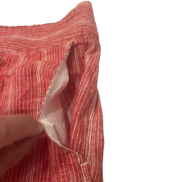 NWT Isaac Mizrahi Linen Wide Leg Pants Red Stripe Pull-On M Tall Summer - Picture 3 of 11